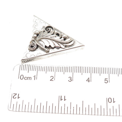 Old Pawn Sterling Silver Vintage Southwestern Feather Oxidized Tribal Belt Tip