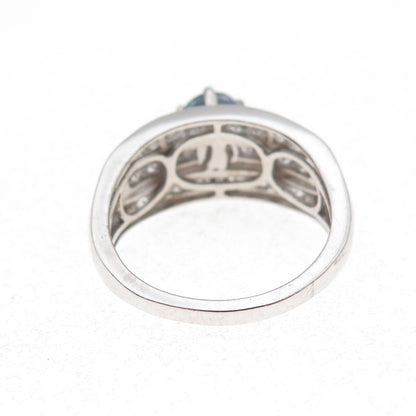 Chuck Clemency 925 Sterling Silver Real Iolite & White Topaz Ring Size 8.25