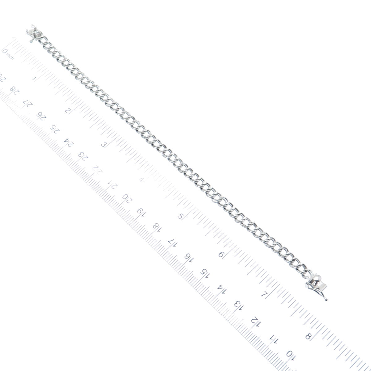 925 Sterling Silver Vintage Double Curb Link Bracelet 7.25"