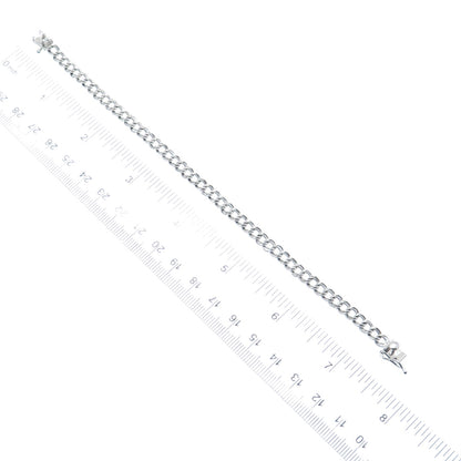 925 Sterling Silver Vintage Double Curb Link Bracelet 7.25"