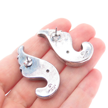 AIRIESS 925 Sterling Silver Vintage Modernist Oxidized Earrings