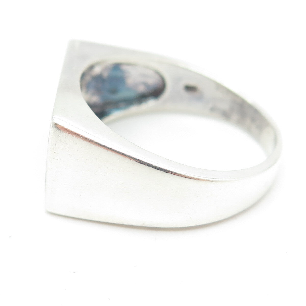 925 Sterling Silver Vintage Rainbow Enamel "Happy Pride" Ring Size 12.25