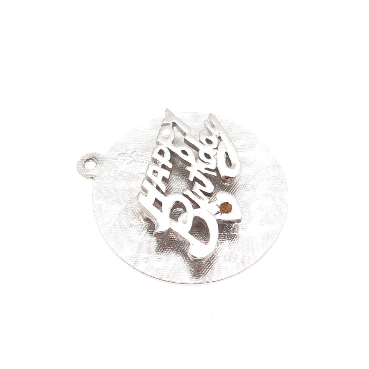 925 Sterling Silver Vintage Happy Birthday Charm Pendant