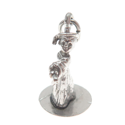 925 Sterling Silver Vintage Graduate Boy Minimalist 3D Charm Pendant