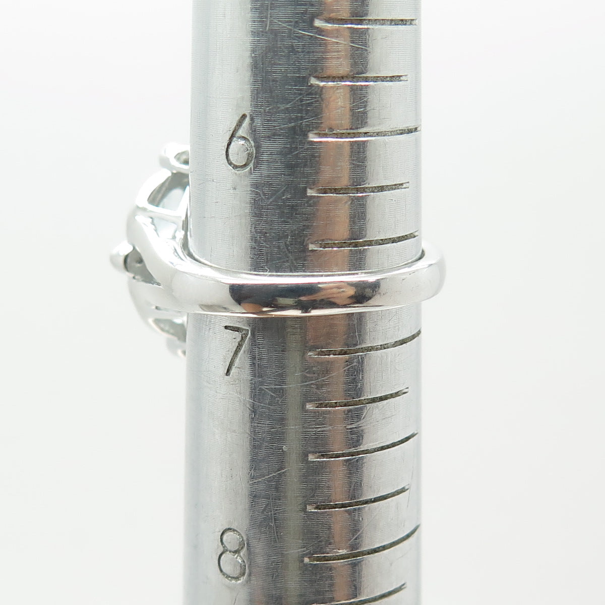 925 Sterling Silver Real Oval-Cut Blue & White Topaz Gemstone Ring Size 6.75