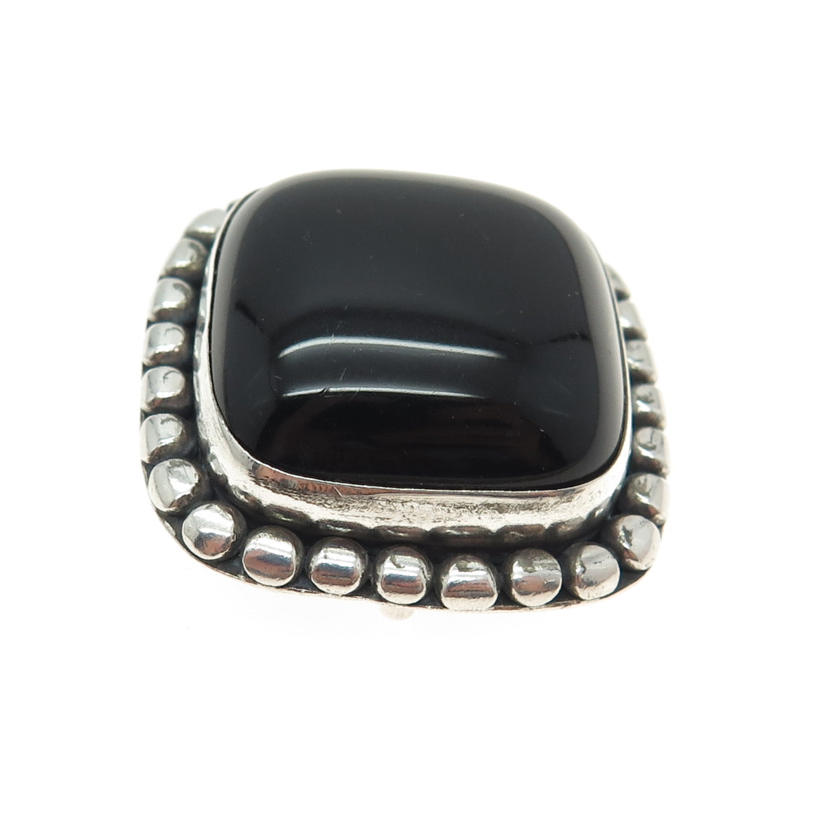 SUARTI BALI 925 Sterling Silver Vintage Real Black Onyx Pin Brooch / Pendant