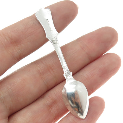 925 Sterling Silver Antique Art Deco Engraved Salt & Spices Spoon