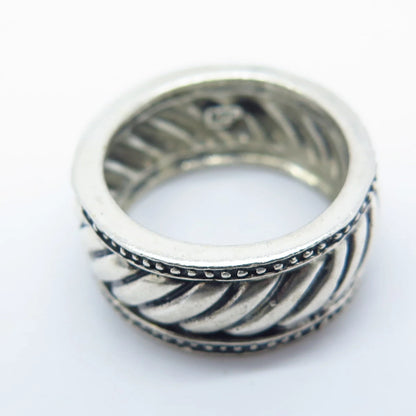 925 Sterling Silver Vintage Braided Band Ring Size 6