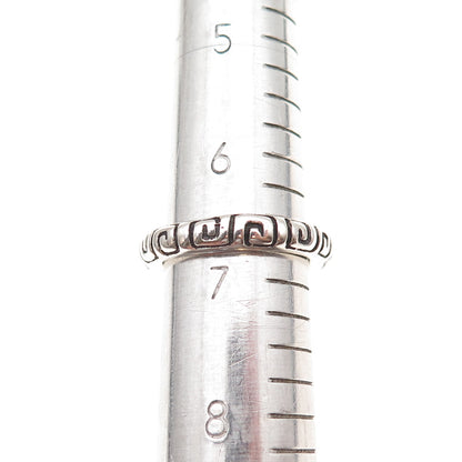 Zina 925 Sterling Silver Vintage Spiral Oxidized Band Ring Size 6.75