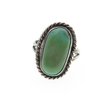 Old Pawn Sterling Silver Vintage Southwestern Royston Turquoise Ring Size 8.5