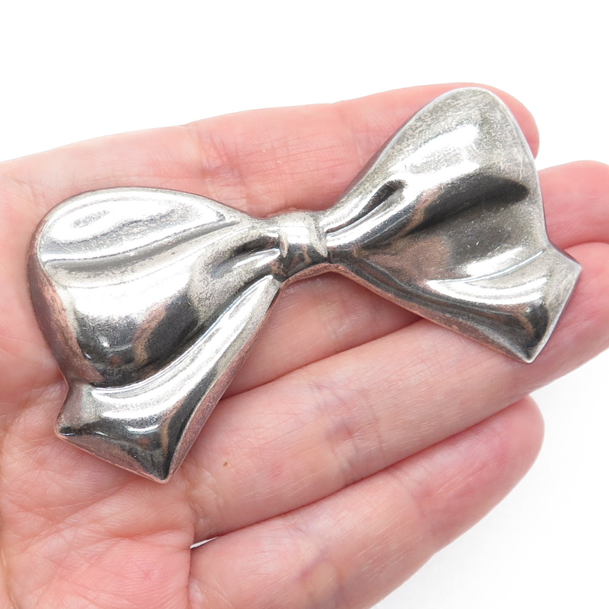 925 Sterling Silver Vintage Mexico Modernist Box Oxidized Pin Brooch / Pendant