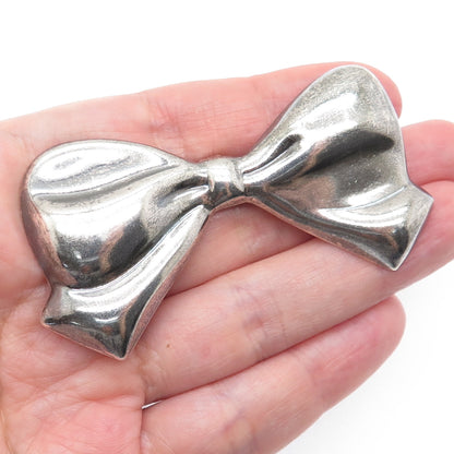 925 Sterling Silver Vintage Mexico Modernist Box Oxidized Pin Brooch / Pendant