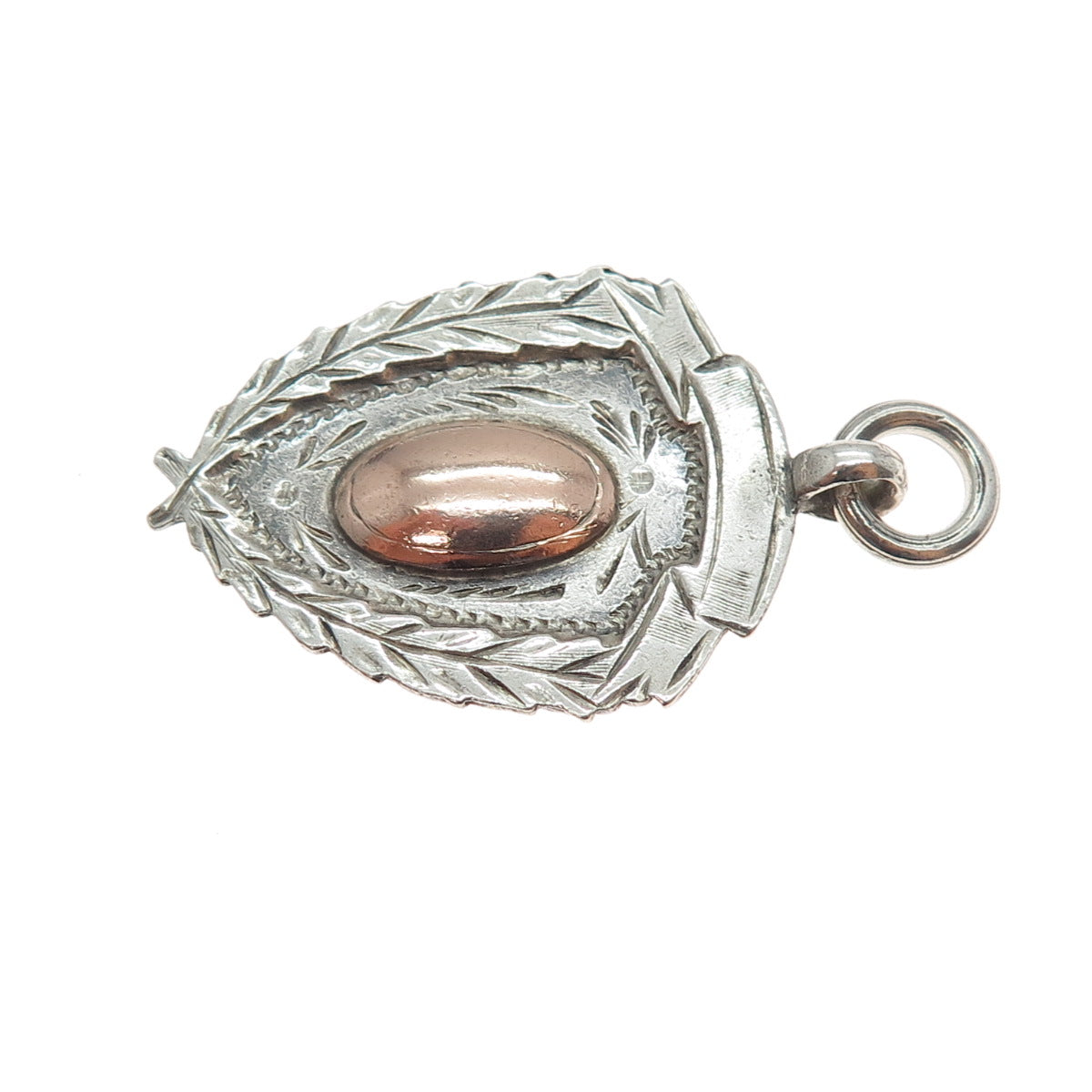 Fred H. Adams & Co. Sterling Silver 2-Tone Antique 1919 Birmingham Fob Pendant