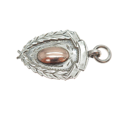 Fred H. Adams & Co. Sterling Silver 2-Tone Antique 1919 Birmingham Fob Pendant