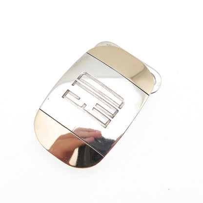 Tiffany & Co. 925 Sterling Silver 14K Gold Vintage EJD Monogram Belt Buckle
