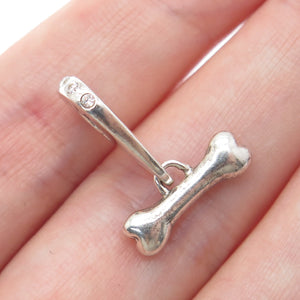 CHAMILIA 925 Sterling Silver C Z Dog Bone Dangle Charm