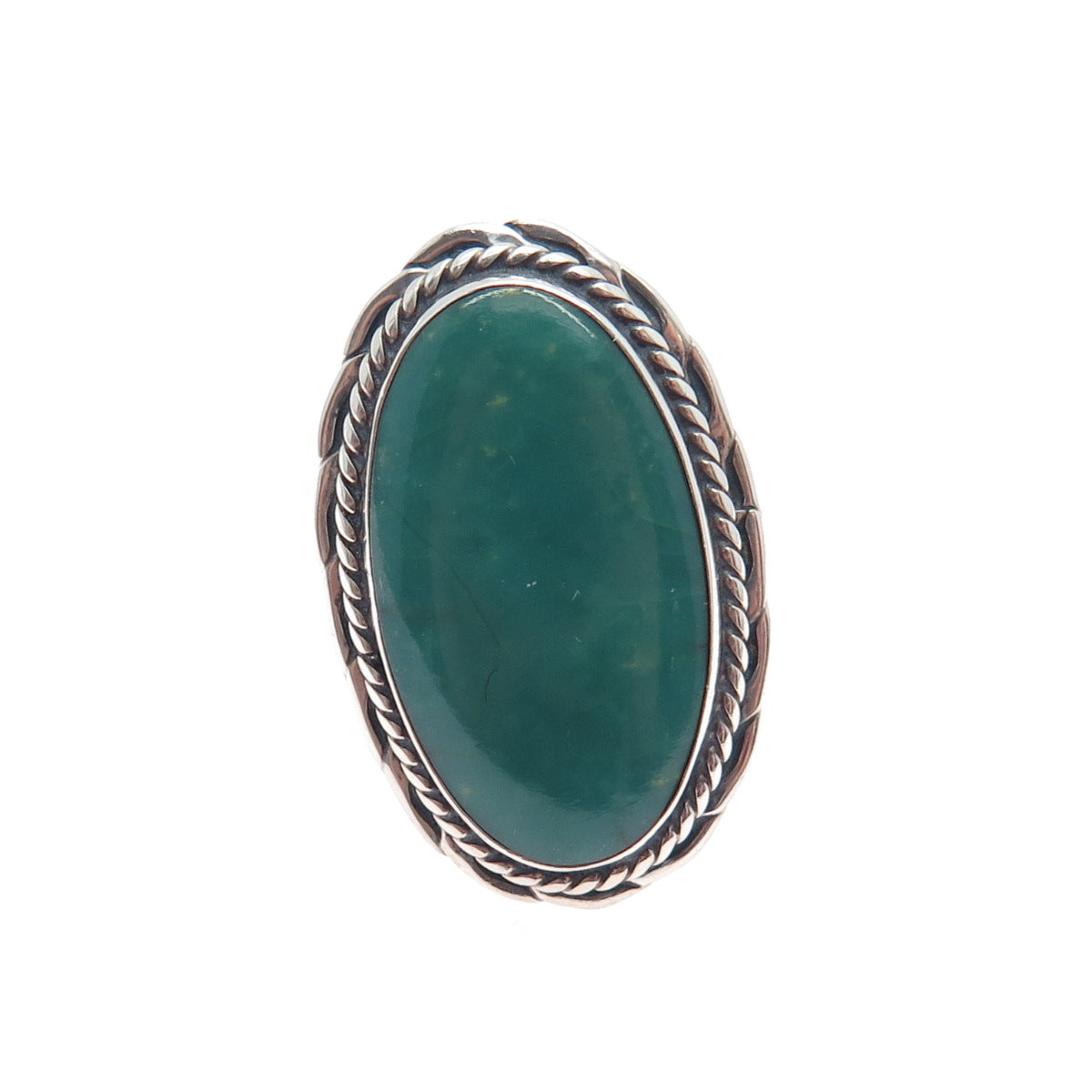 Old Pawn Sterling Silver Vintage Southwestern Kingman Turquoise Ring Size 5.25