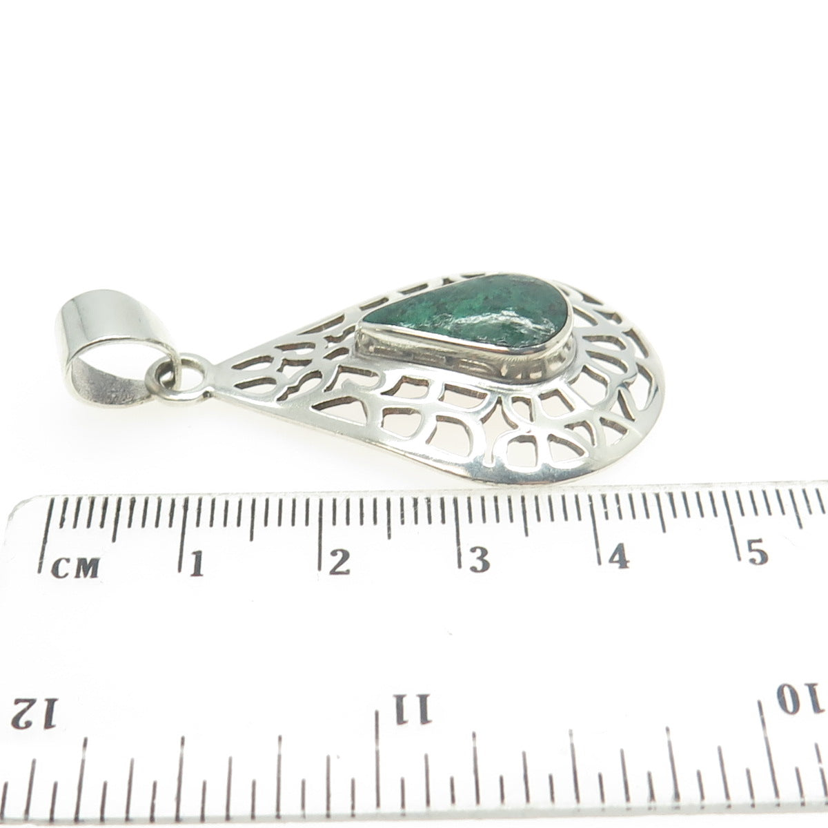 925 Sterling Silver Vintage Real Maw Sit Sit Gemstone Ornate Pendant