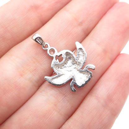 925 Sterling Silver Vintage C Z Cancer Zodiac Sign Minimalist Charm Pendant