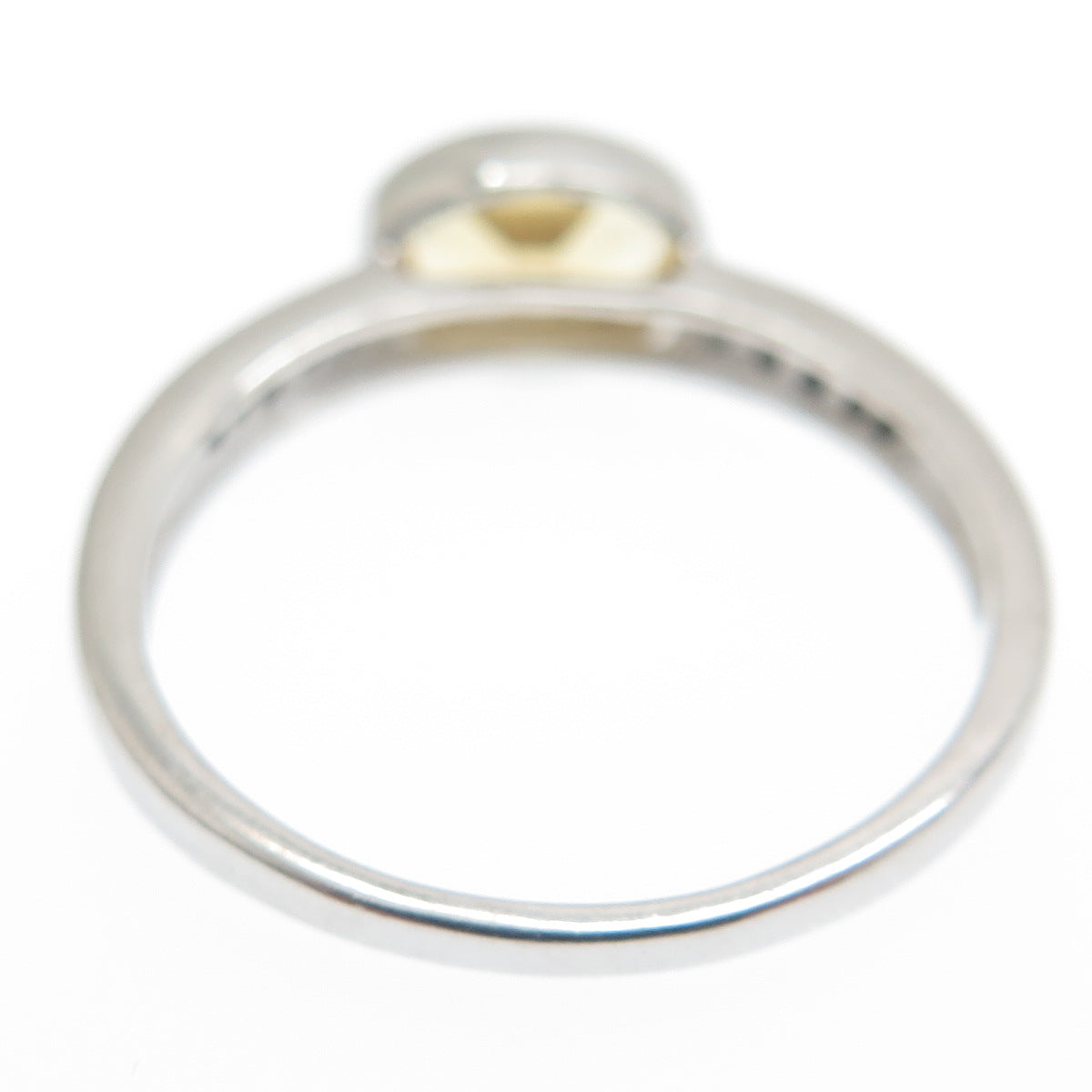 925 Sterling Silver Real Round-Cut Diamond & Oval-Cut Citrine Ring Size 8