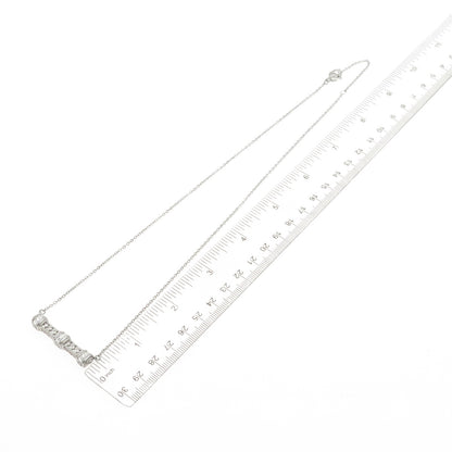 JUDITH RIPKA 925 Sterling Silver C Z Bar Pendant Cable Chain Necklace 18-20"