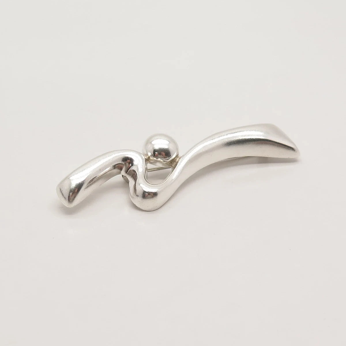 925 Sterling Silver Vintage Mexico Modernist Pin Brooch