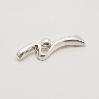 925 Sterling Silver Vintage Mexico Modernist Pin Brooch
