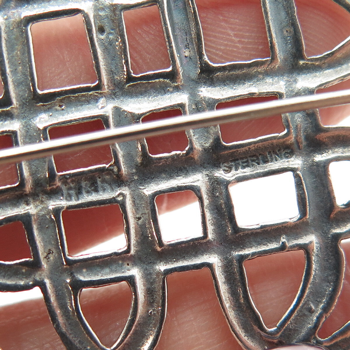 HAMILTON & HAMILTON 925 Sterling Silver Vintage Celtic Knot Pin Pendant