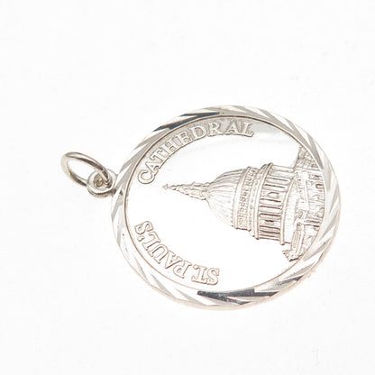 925 Sterling Silver Vintage 1978 A&AJ London St. Paul's Cathedral Charm Pendant