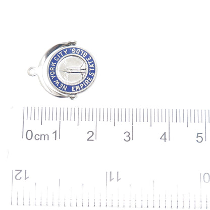 FRENCH & FRANKLIN 925 Sterling Silver Vintage NY Empire State Minimalist Pendant