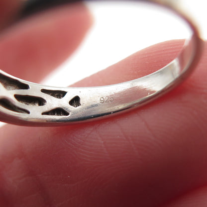 925 Sterling Silver Real Diamond Accent Crisscross Band Ring Size 5.25