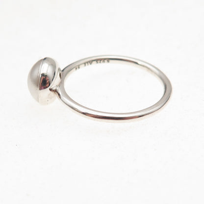 Pandora 925 Sterling Silver Faux Pearl Poetic Droplet Ring Size 7