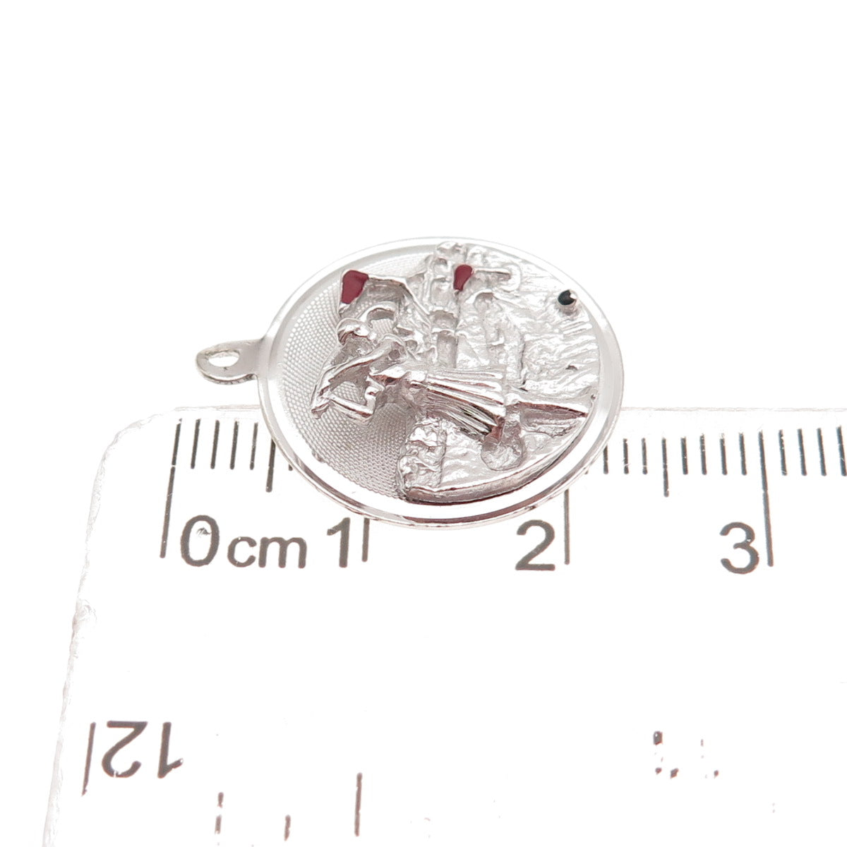 M&M Mark Mercy Sterling Silver Vintage Enamel Female Golf Player Charm Pendant