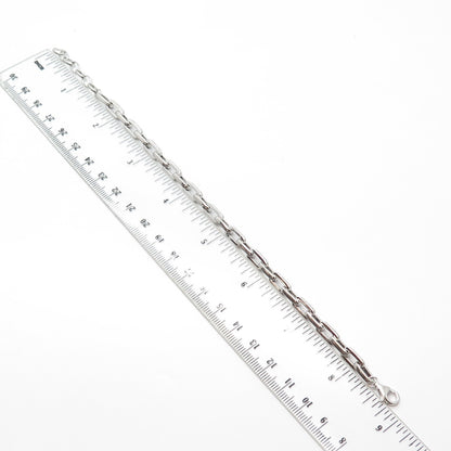 925 Sterling Silver White C Z Cable Link Bracelet 8.5"