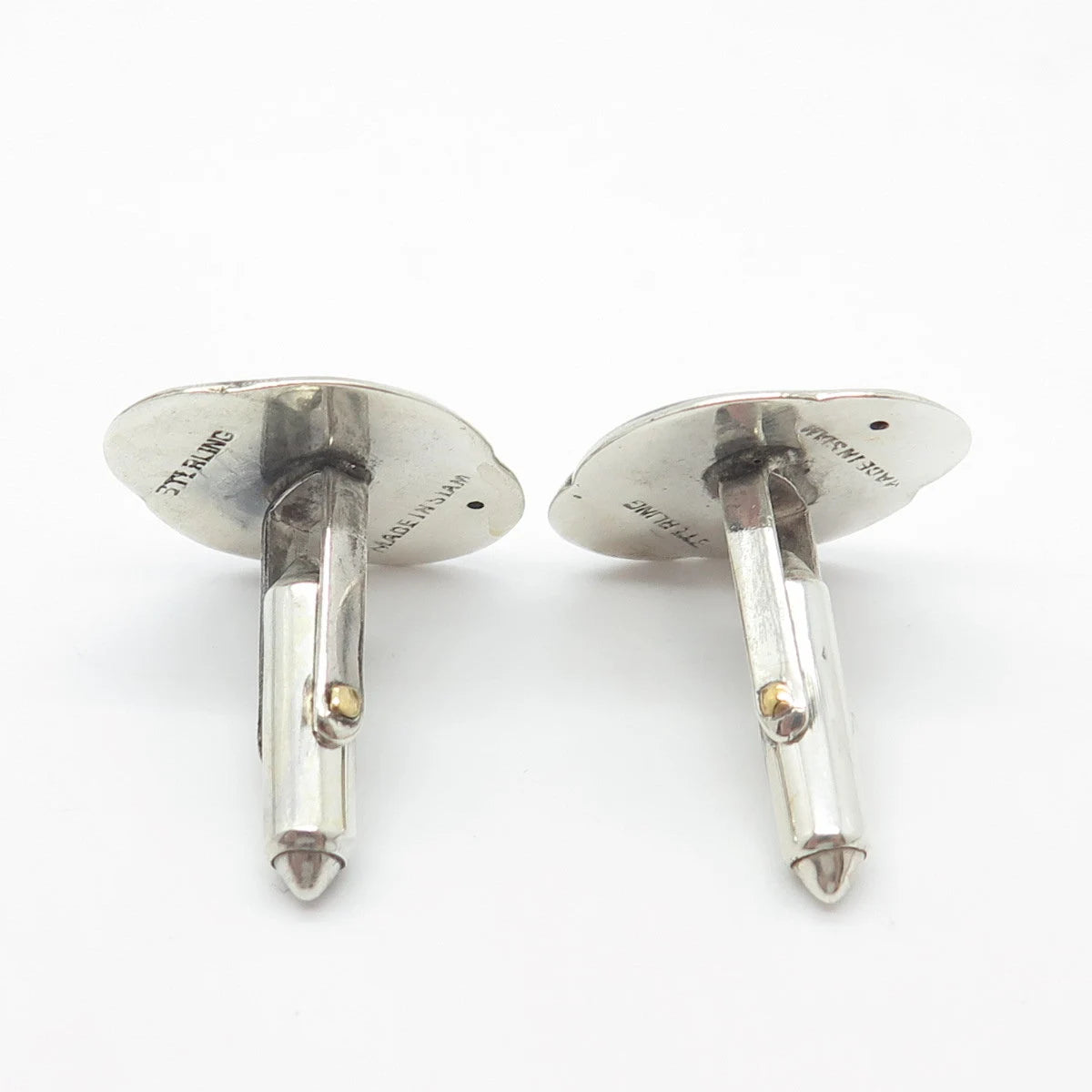 925 Sterling Silver Vintage Siam Niello Hindu Goddess Cufflinks