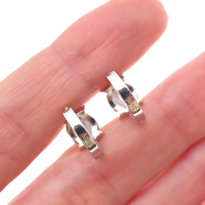 925 Sterling Silver Pink & White C Z Hoop Earrings