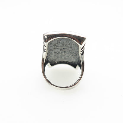 CFJ Collins Fine 925 Sterling Silver Vintage Real Turquoise & MOP Ring Size 7