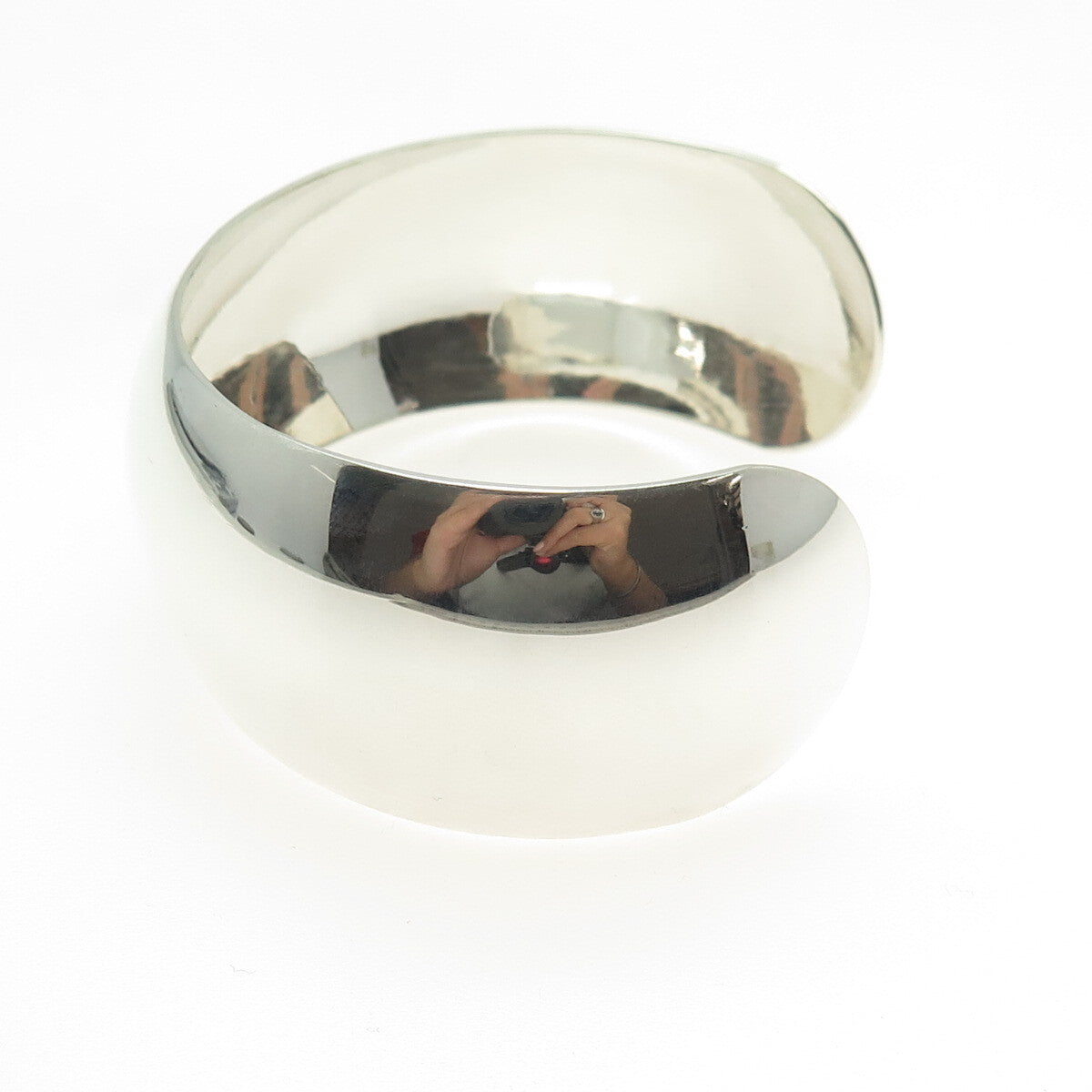LEONORE DOSKOW Sterling Silver Vintage Modernist Adjustable Cuff Bracelet 6.75"