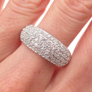 925 Sterling Silver Round-Cut C Z Sparkle Ring Size 9.5