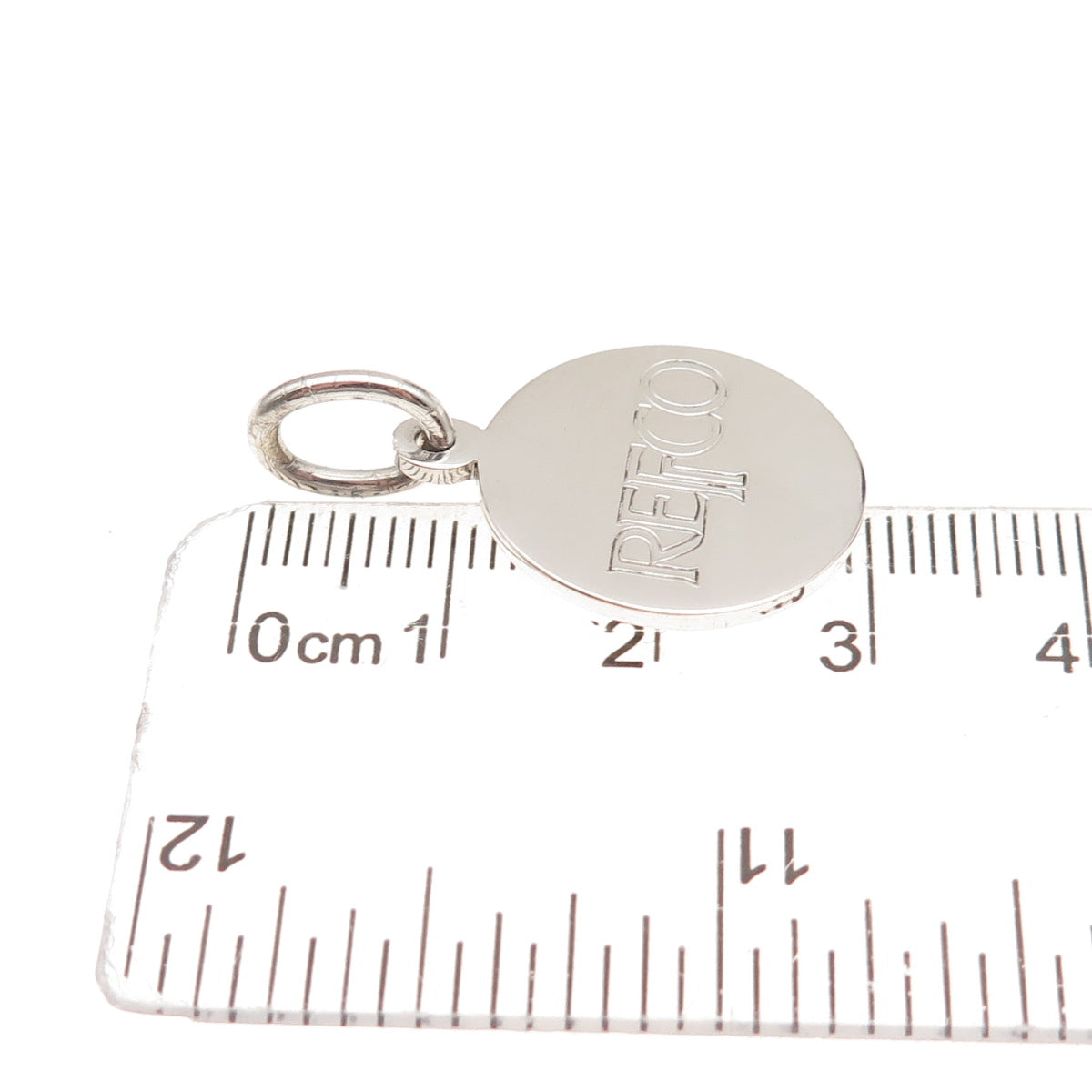 Tiffany & Co. 925 Sterling Silver Vintage Refco Logo Round Tag Charm Pendant