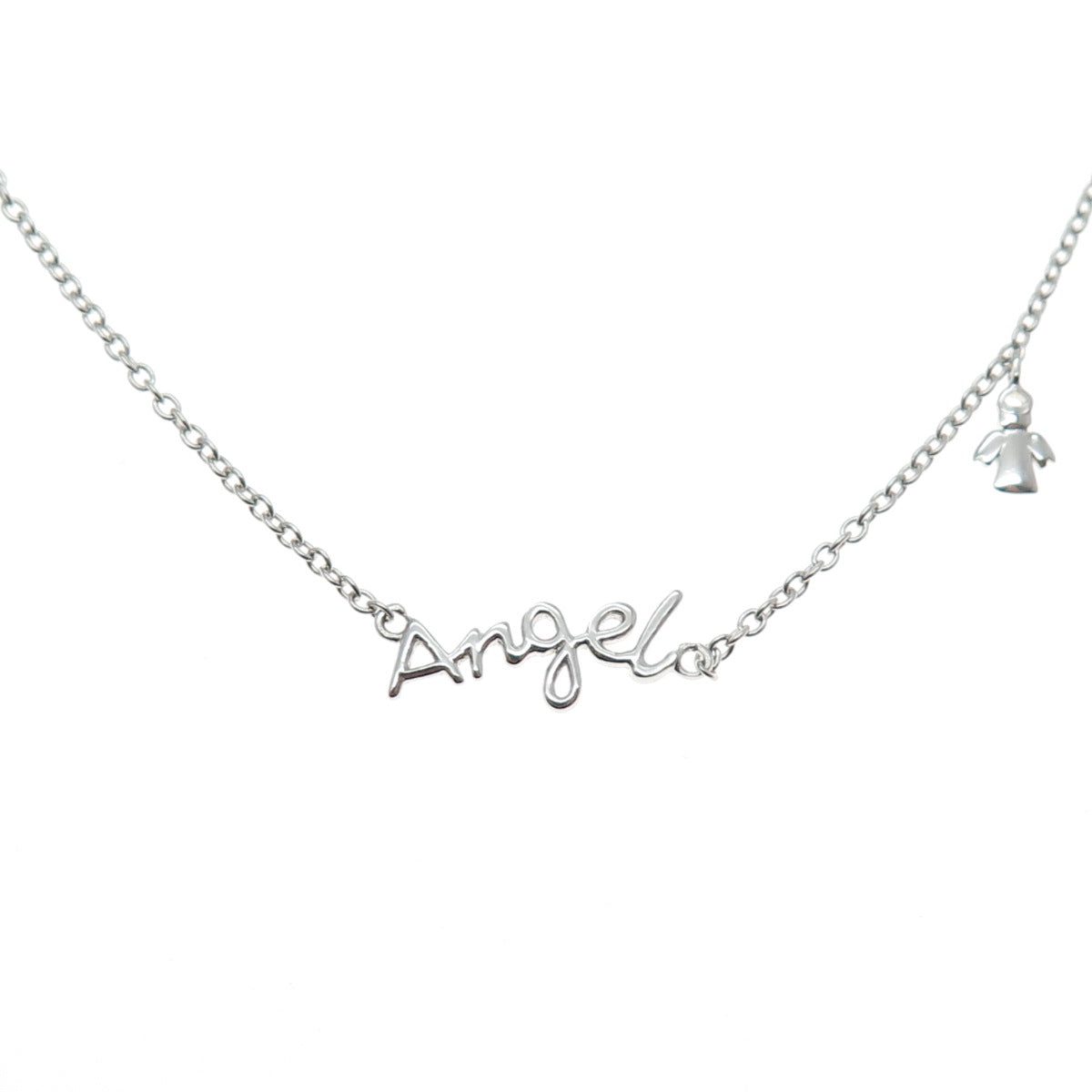 925 Sterling Silver Angel Cable Chain Necklace 16-18"