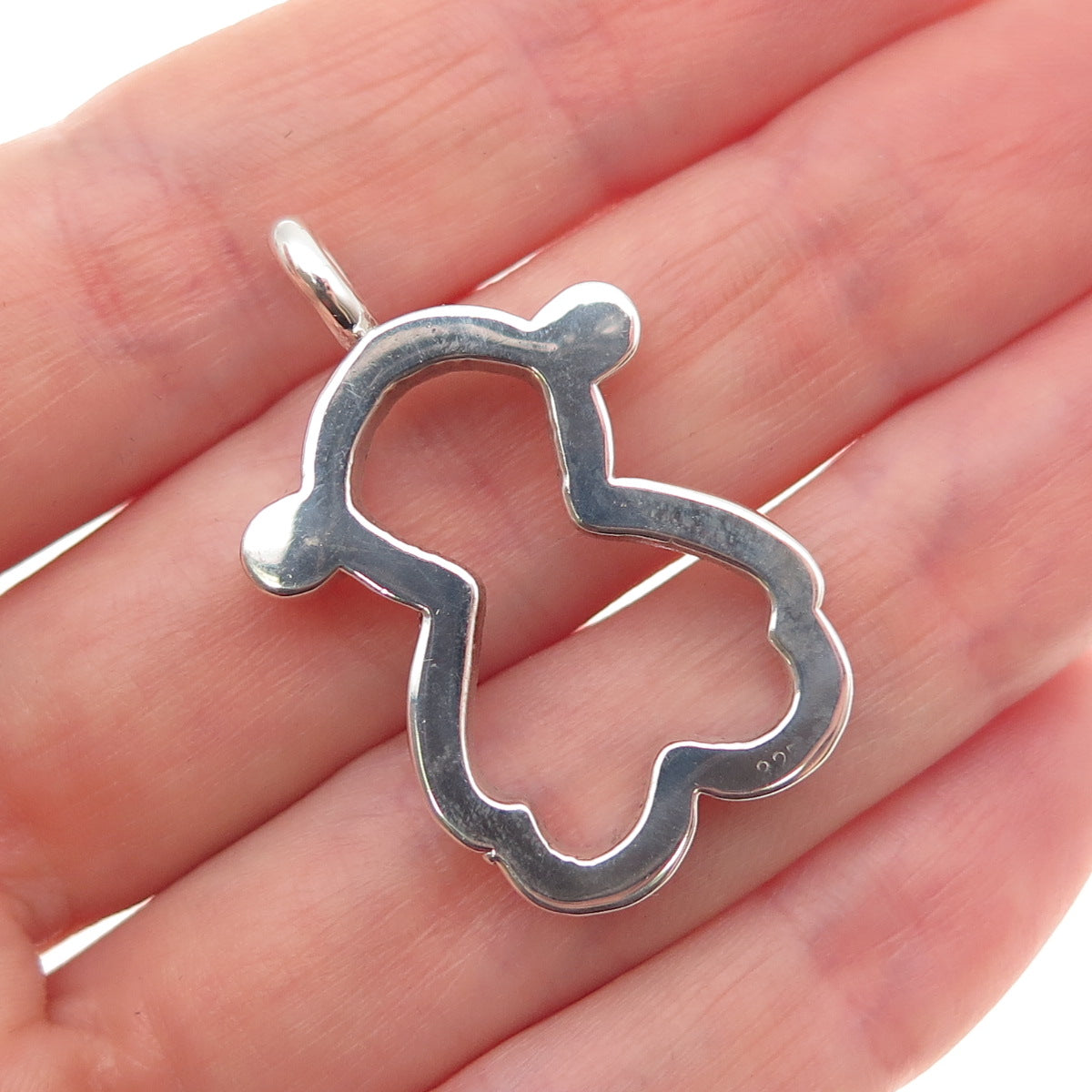 925 Sterling Silver Vintage Teddy Bear Charm Pendant