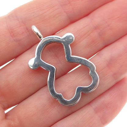 925 Sterling Silver Vintage Teddy Bear Charm Pendant
