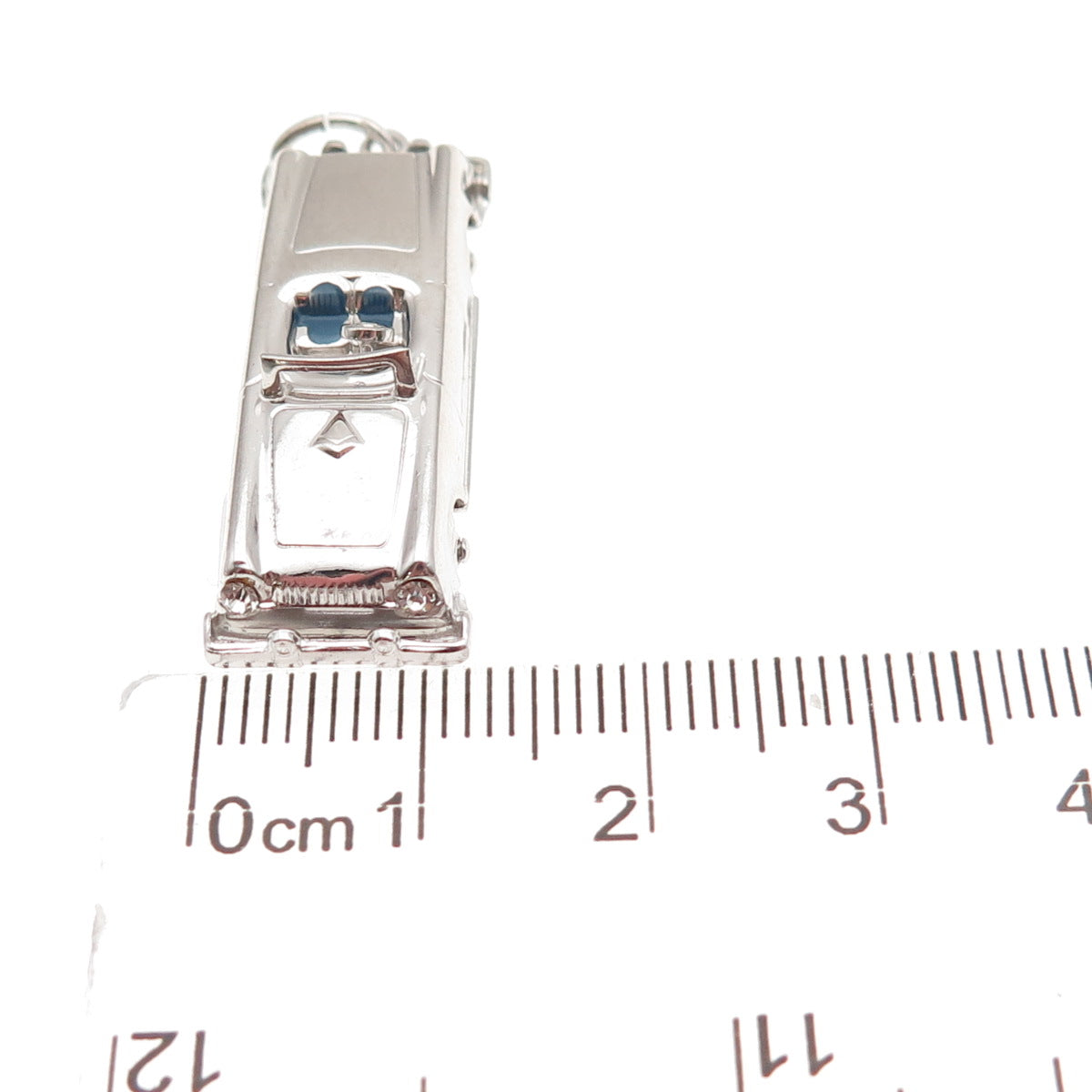 AE Art's Elegance Sterling Silver Vintage Enamel Convertible Car Movable Pendant