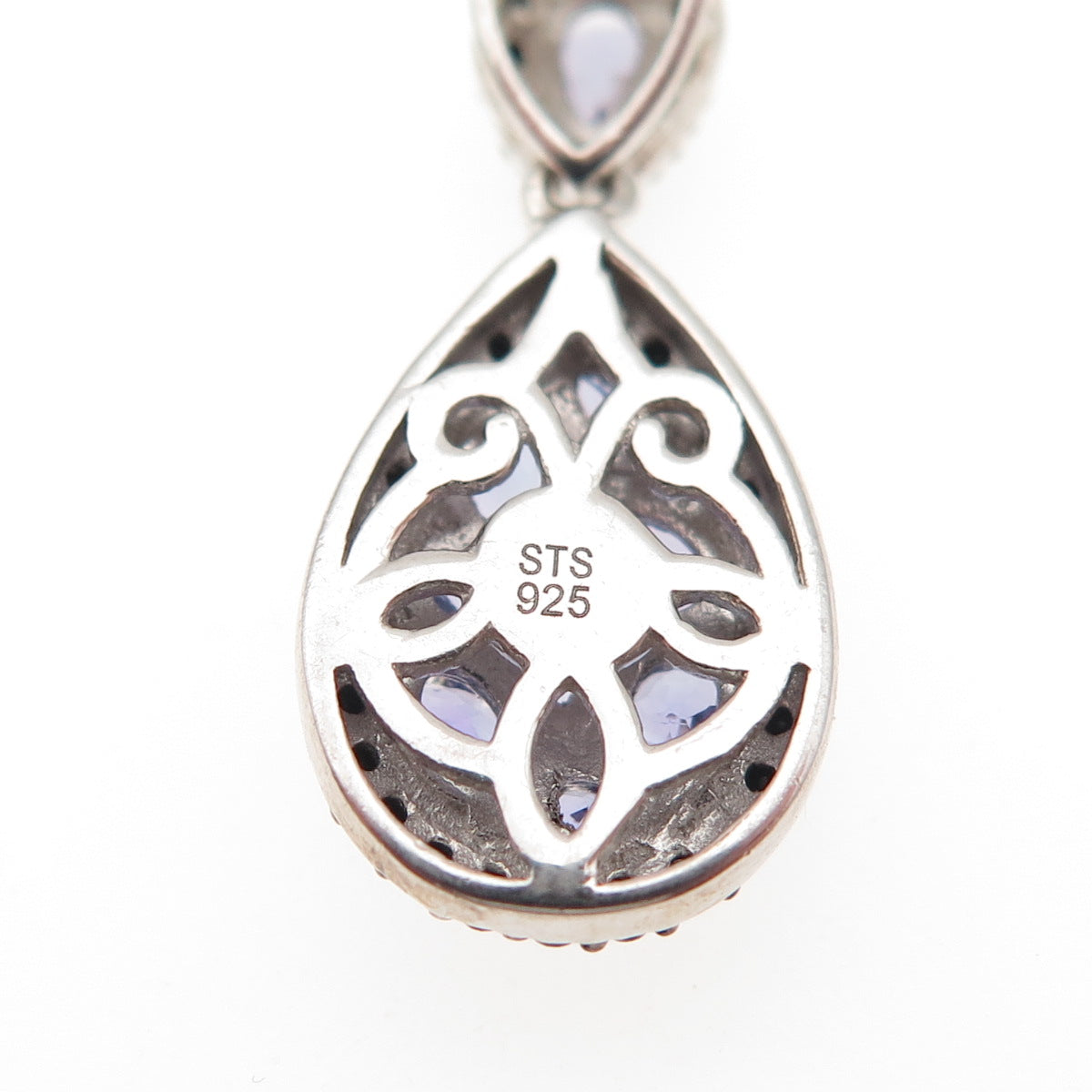 Chuck Clemency 925 Sterling Silver Real Tanzanite & Black Spinel Necklace 20"