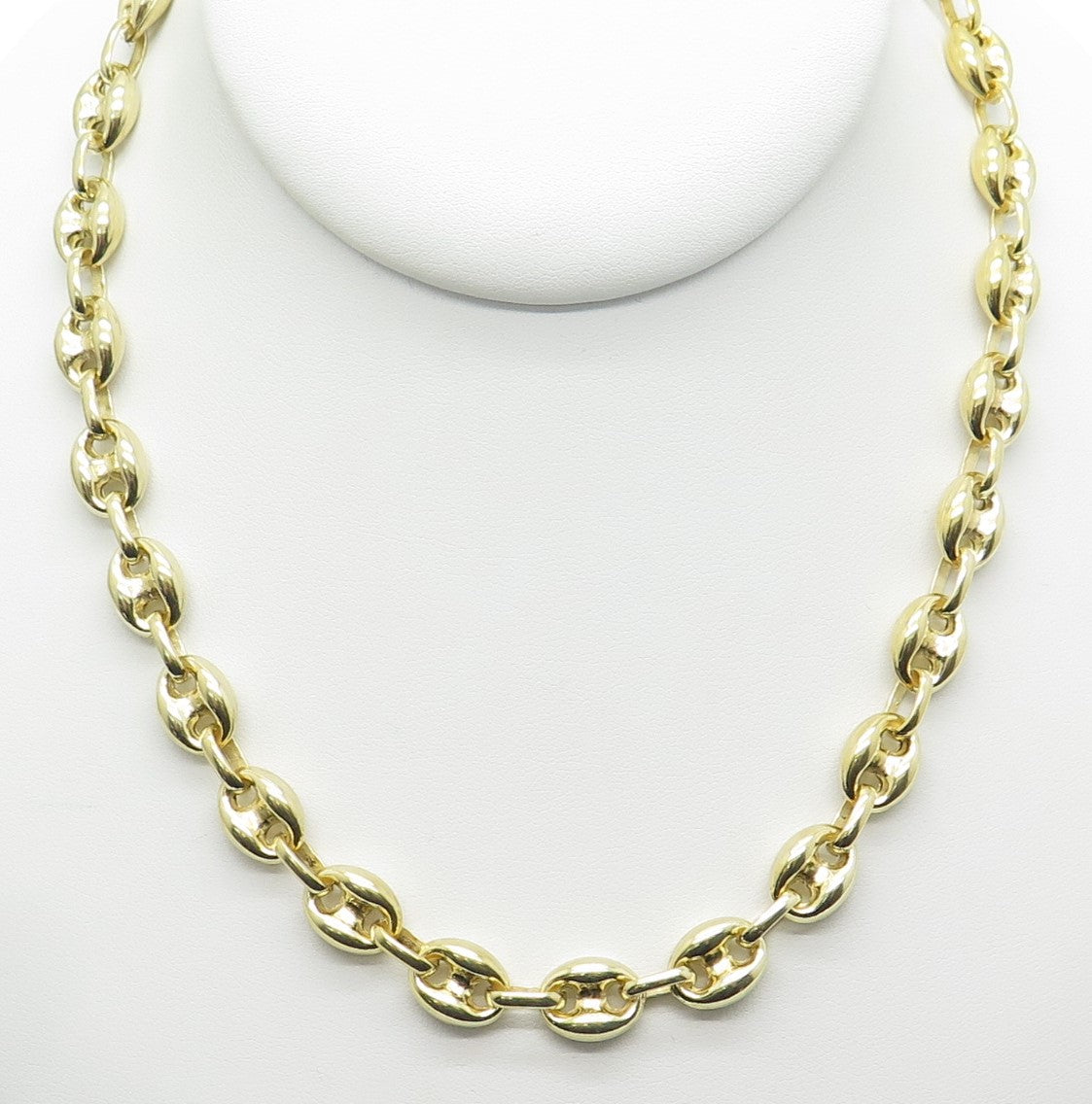 925 Sterling Silver Gold Plated Anchor Mariner Chain Necklace 16"