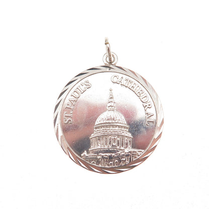 925 Sterling Silver Vintage St. Paul's Cathedral Charm Pendant