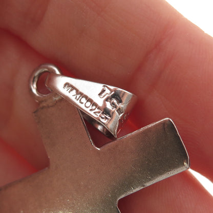 925 Sterling Silver Vintage Mexico Cross Religious Pendant