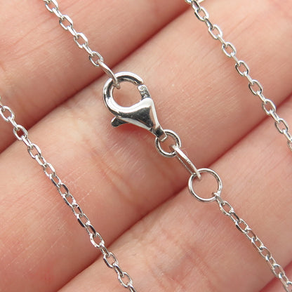 925 Sterling Silver Multi-Cut Blue & White C Z Crescent Chain Necklace 16-18"