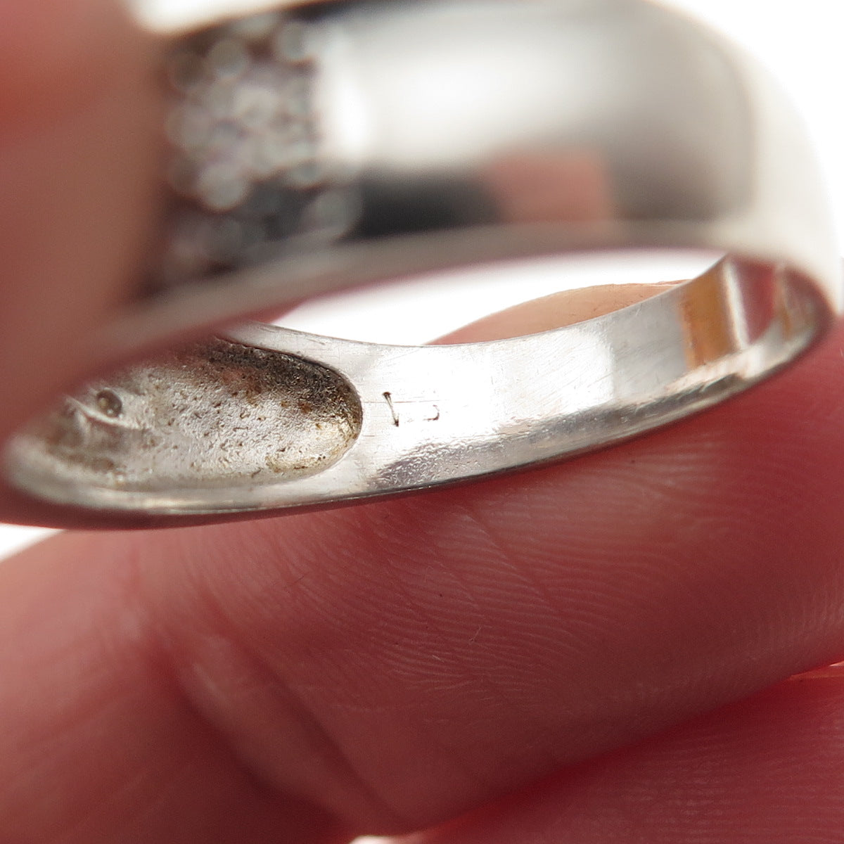 925 Sterling Silver Round-Cut C Z Modernist Ring Size 9.5